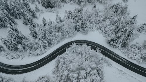 Gratis stockfoto met curve, drone fotografie, ijzig weer