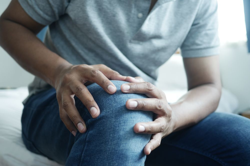 Close up of knee joint pain, the problem with untreated joint decline