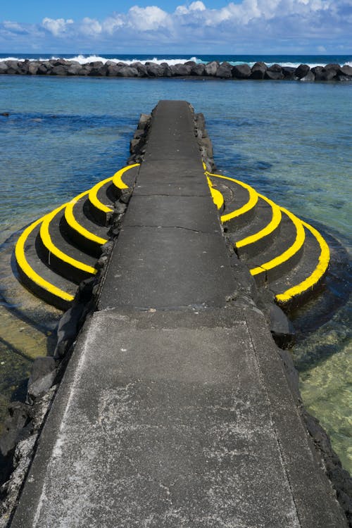 Concrete Dock on Body of Water