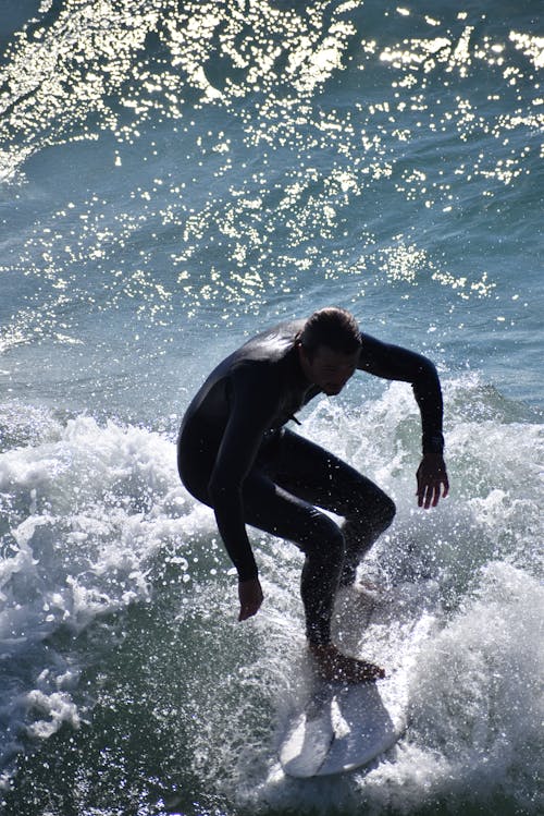 Man in a Wetsuit Surfing