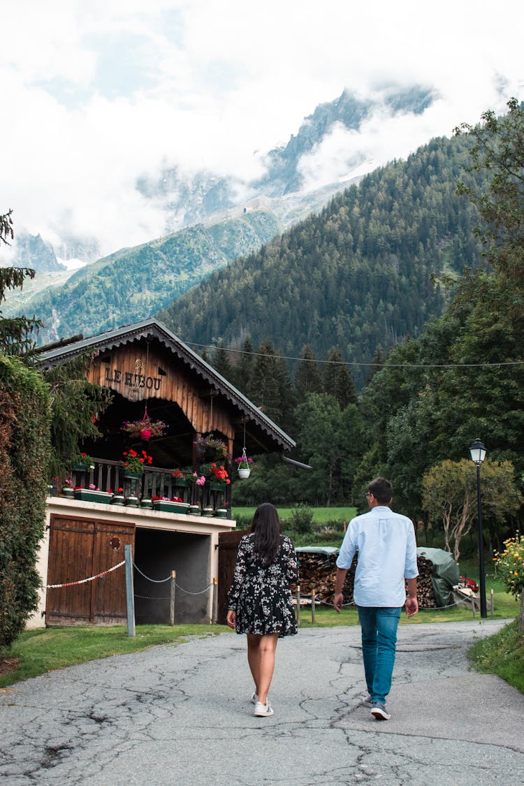 Man And Woman Having A Walk 