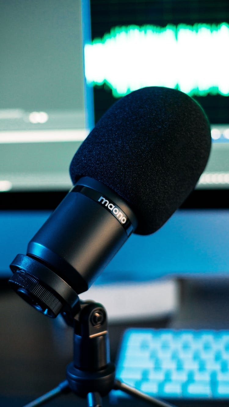 Close-up Of A Black Microphone