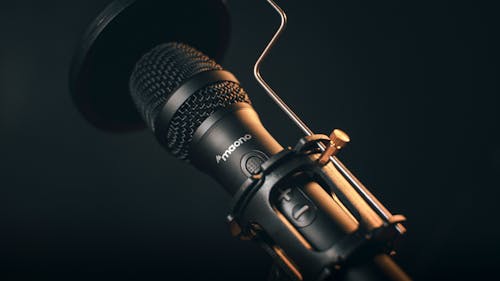 Close-up of a Black Microphone