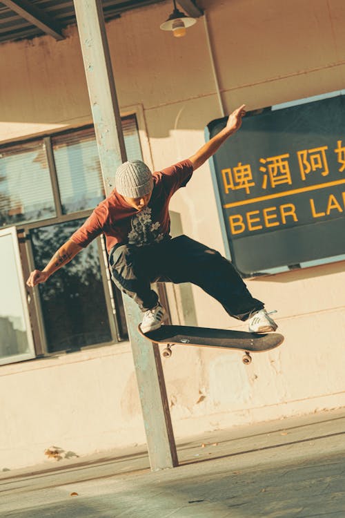 Man Doing a Skateboard Trick