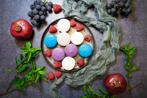 Colorful Cookies and Fruit