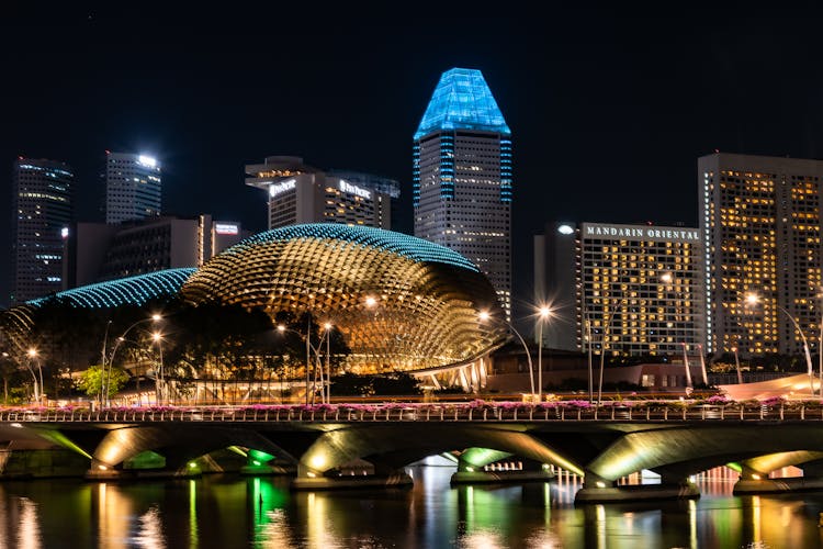 The Esplanade In Singapore At Night