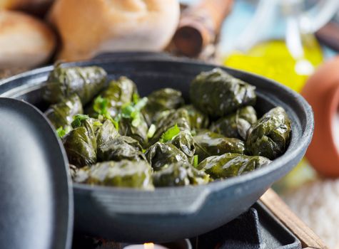 Stuffed Grape Leaves With Lamb And Rice