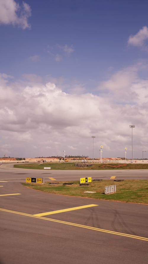 Photo of an Empty Runway on an Airport 