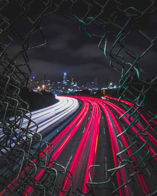 Photographie De Lumière Strie De La Rue De La Ville