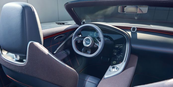 Explore the elegant design of a luxury convertible car interior featuring modern technology and premium materials.