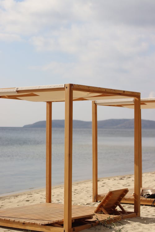 Canopy with Deck Chair on Beach