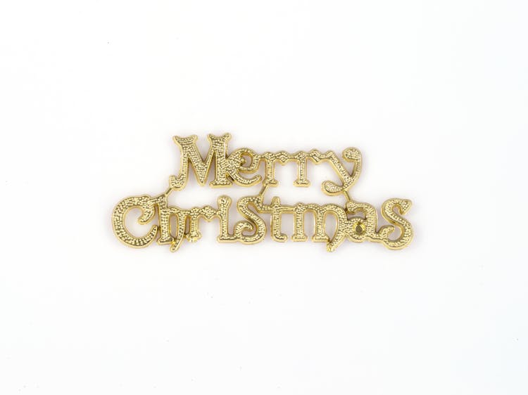 Photo Of Gold Merry Christmas Text