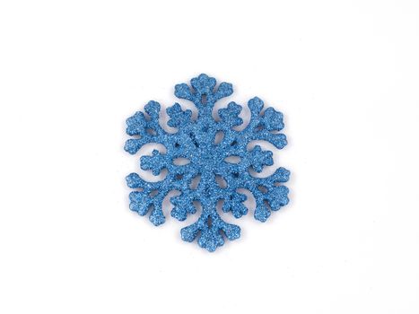 Close-up Photo of Sparkling Blue Snowflake 