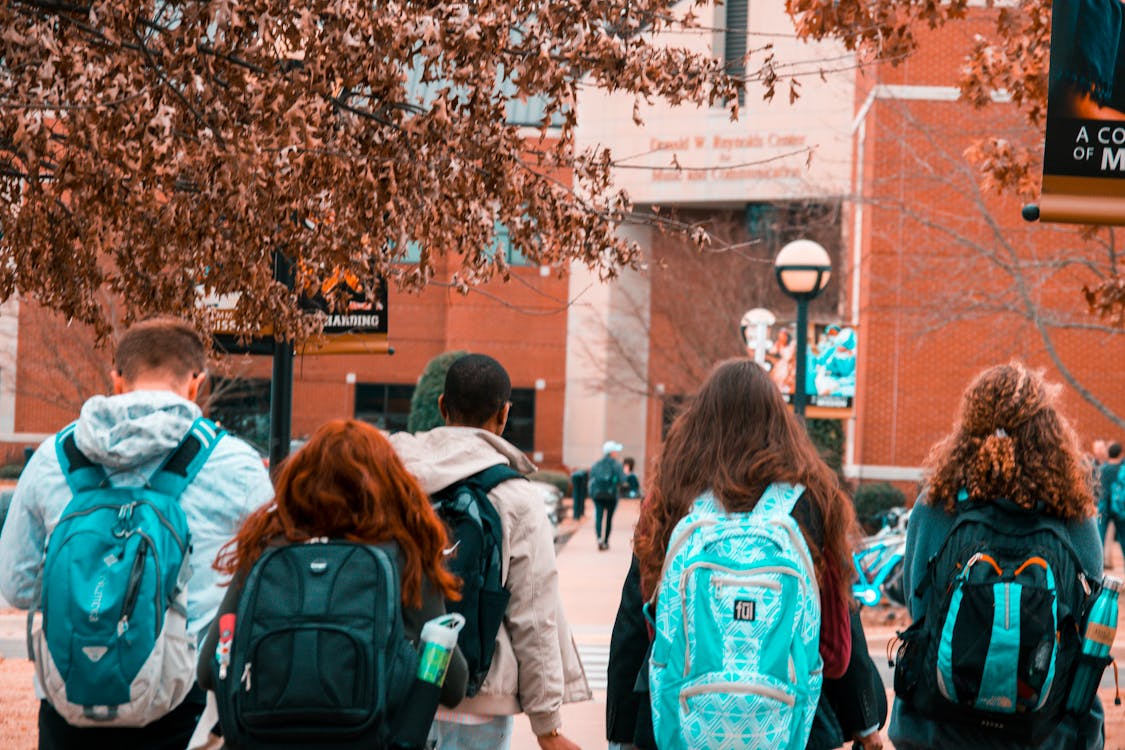 People Wearing Backpacks, College Students 