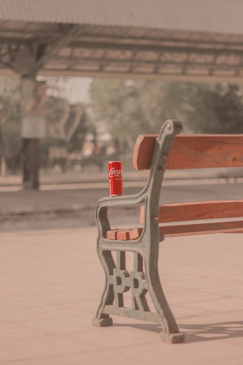 Can of Soft Drink on a Bench