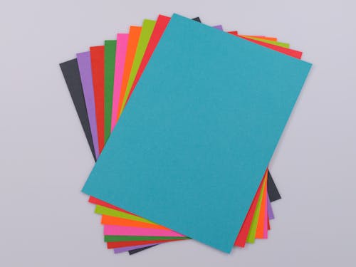 Colored Papers on White Background