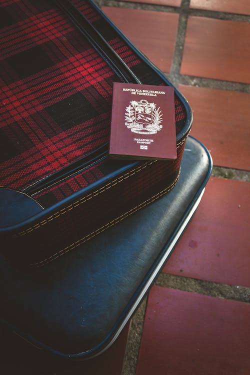 Venezuelan Passport Lying on the Luggage
