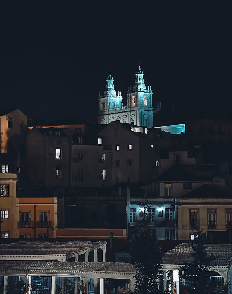 Illuminated Church At Night