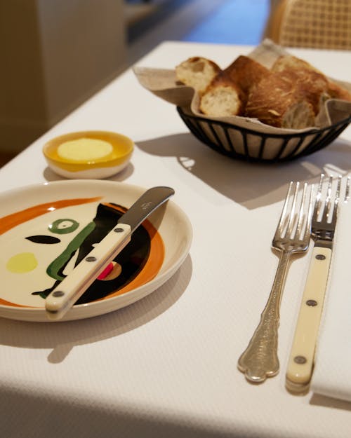 Plate and Cutlery on the Table 