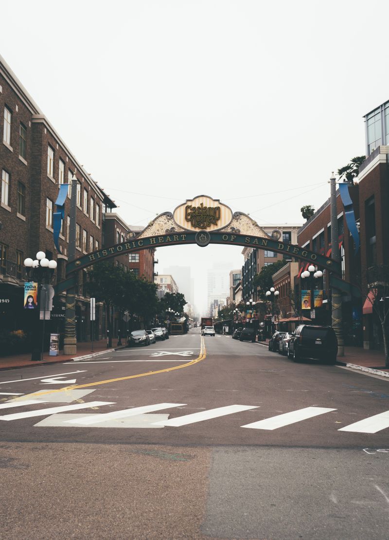 The Gaslamp Quarter archway marking the historic heart of San Diego, California
