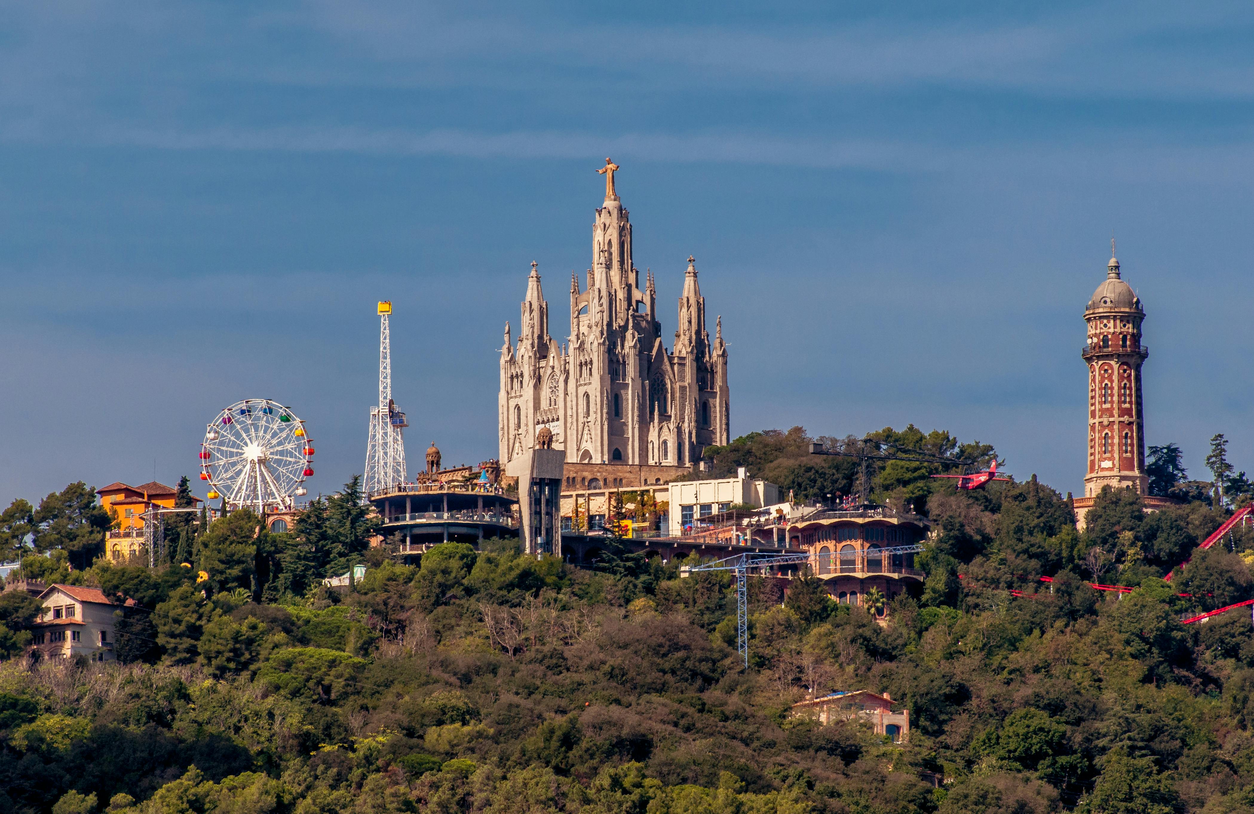 tibidabo amusement park in barcelona spain