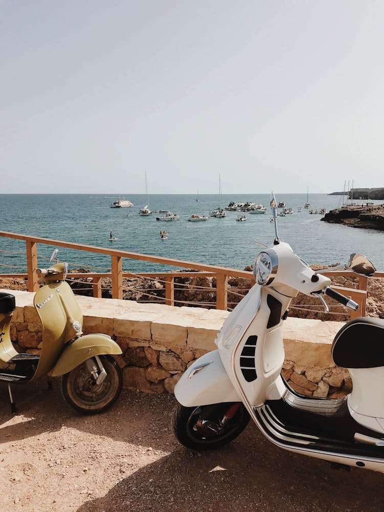 Scooters On A Sunny Beach