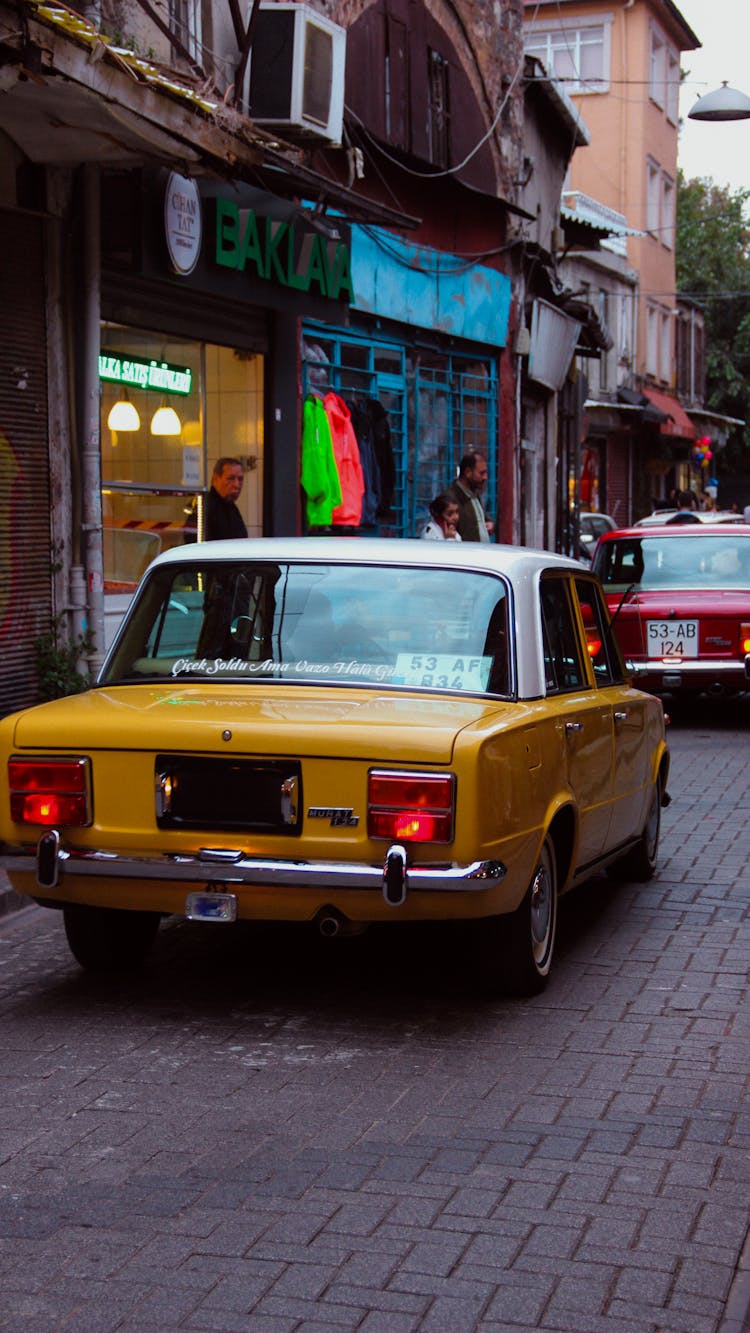 Retro Car On City Street