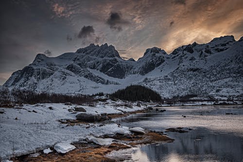 Rocky Mountains Covered with Snow 