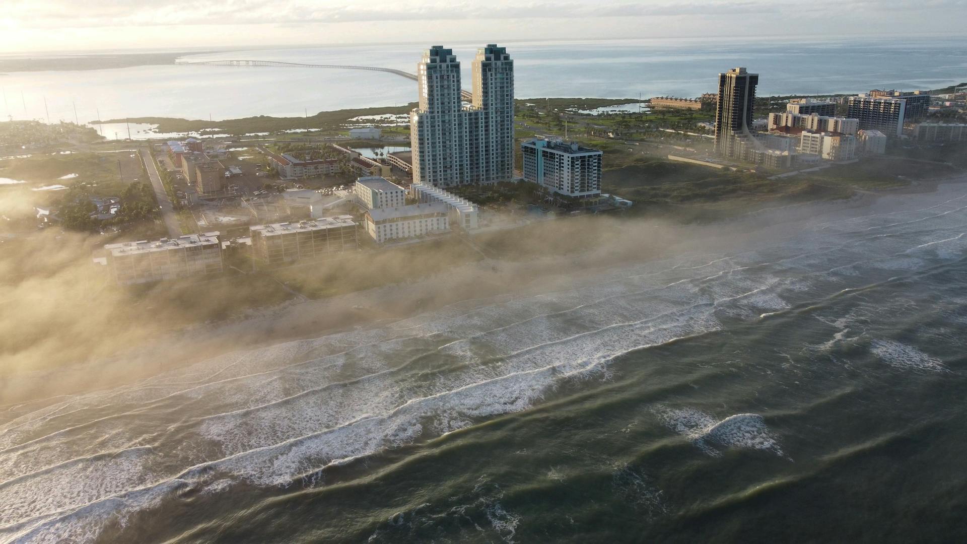 Panoramic View of South Padre Island Town in Texas