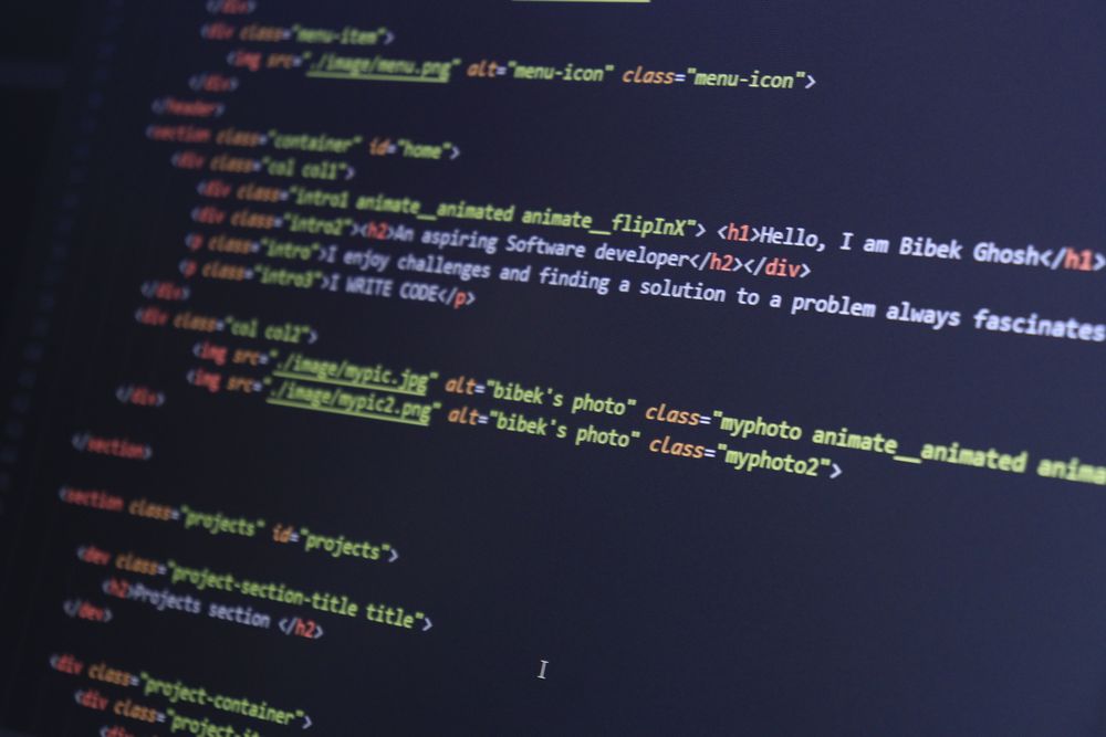 HTML and CSS code open on a computer screen