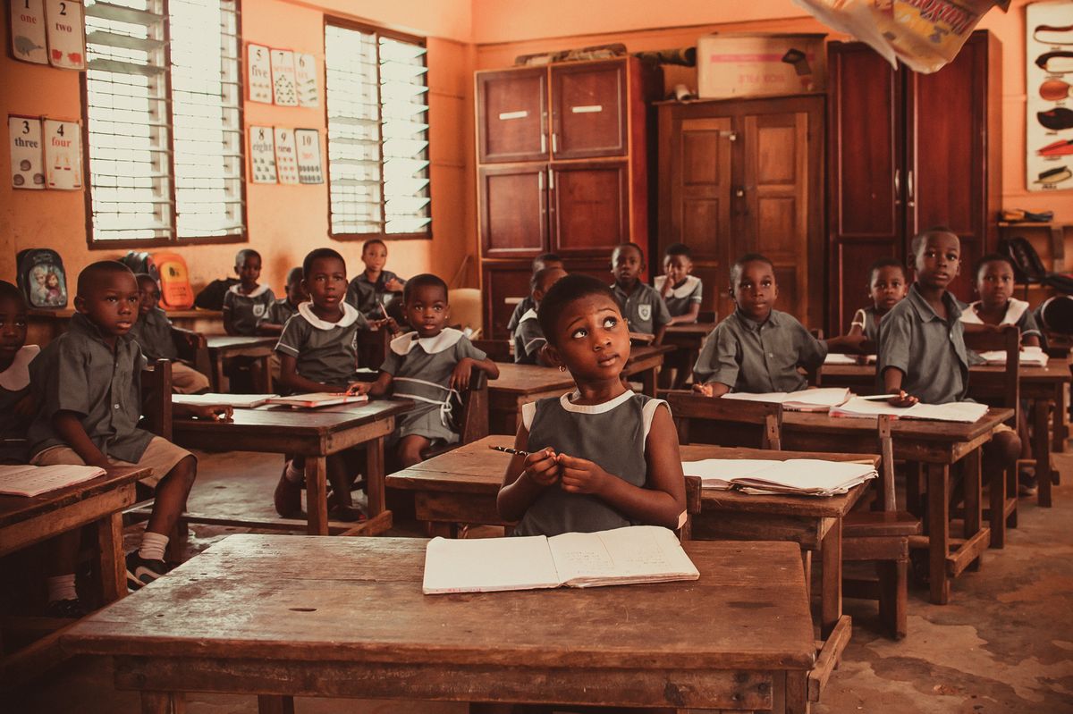 African students in a classroom
