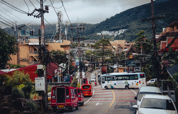 Bus On A Busy Road