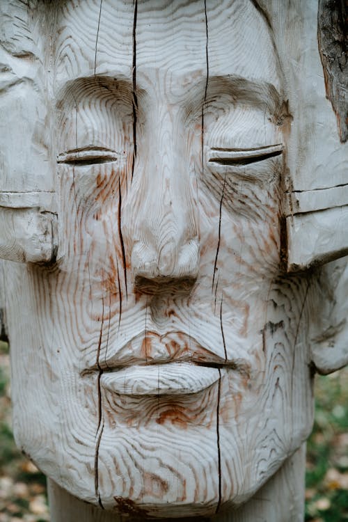 Close Up Photo of a Wooden Sculpture