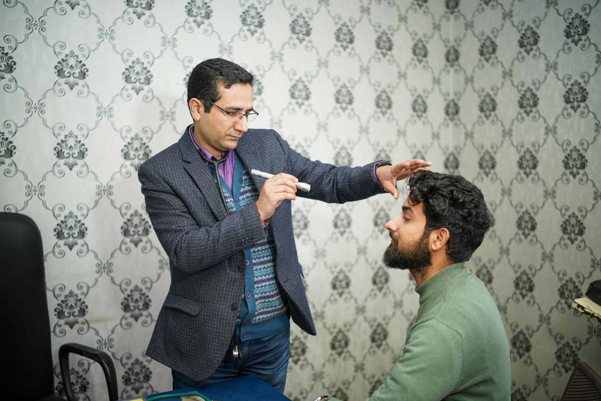 A Doctor Examining Patients Eye