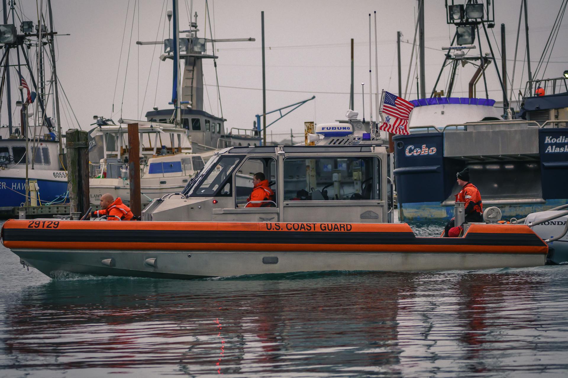 U.S. Coast Guard Patrol Boat on the Sea