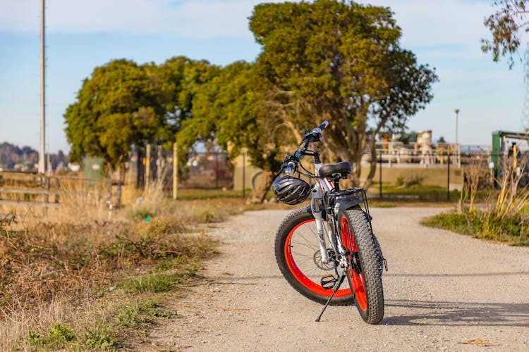 Photograph Of A Fat Bike Near The Grass