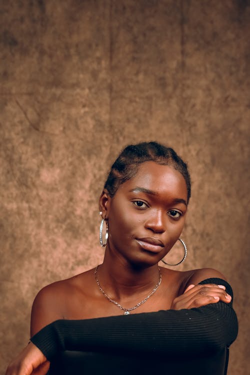 Model in Earrings and Necklace