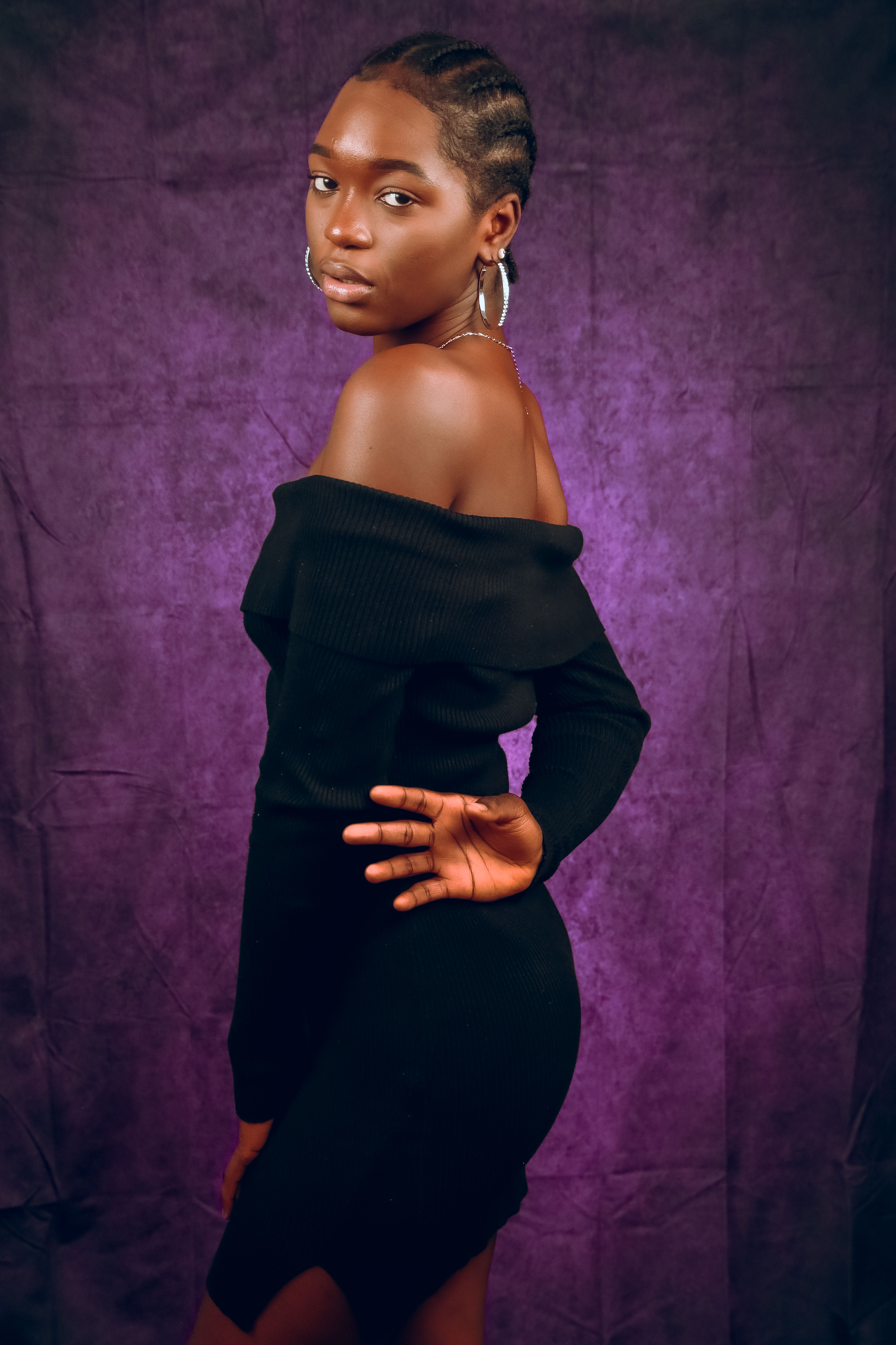 A Woman in Black Dress Posing · Free Stock Photo