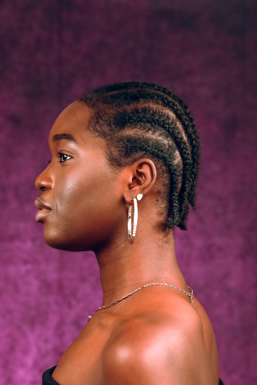 Side Profile of a Woman with Braided Hair