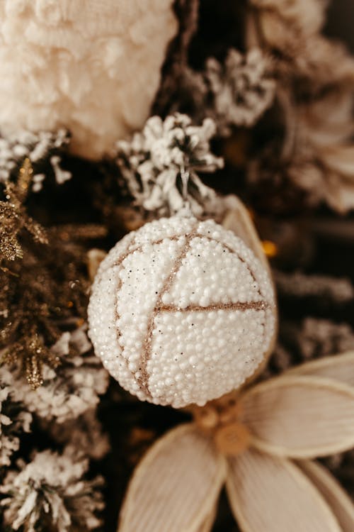 White and Brown Round Ornament