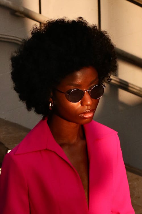 Portrait of an African Woman Wearing Pink Blazer 