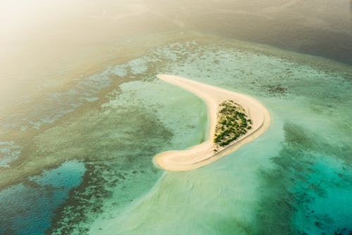 Free Bird's Eye View of Island Stock Photo