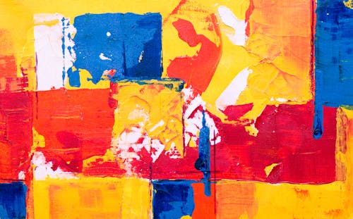 Free Orange, Red, and Blue Abstract Painting Stock Photo
