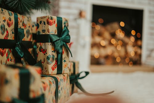Free Christmas Gifts in Close-Up Photography Stock Photo