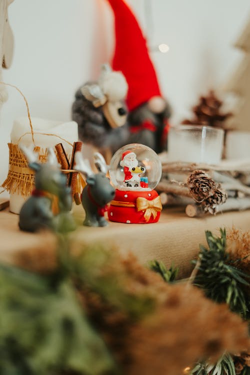 Snow Globe among other Christmas Decorations