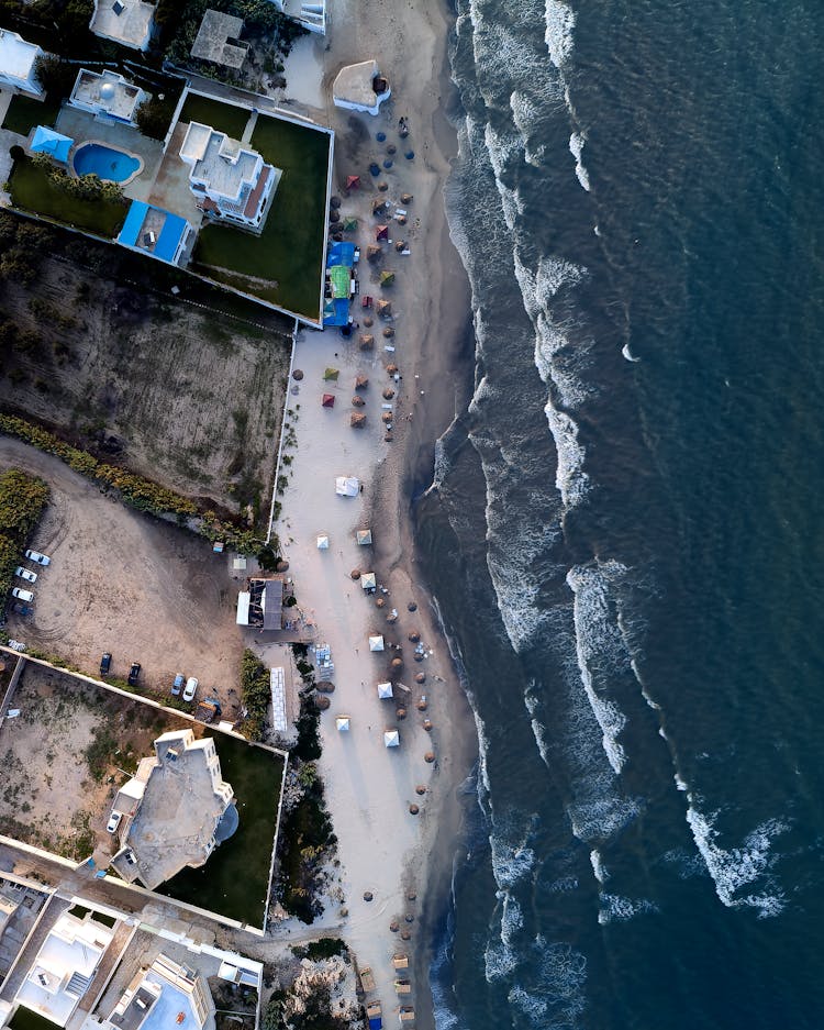 Drone Shot Of A Beach 