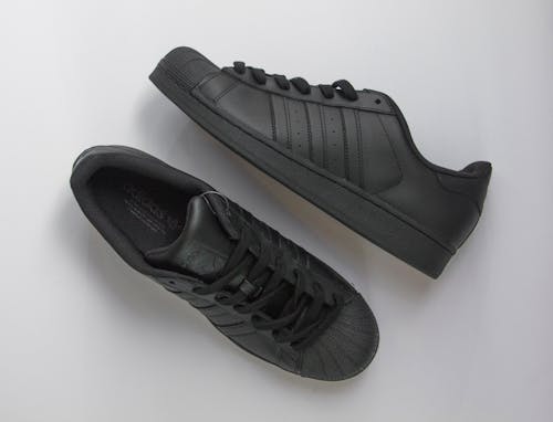 Free Stylish black shoes on white background Stock Photo