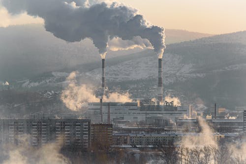 Smoke from Factory in Winter