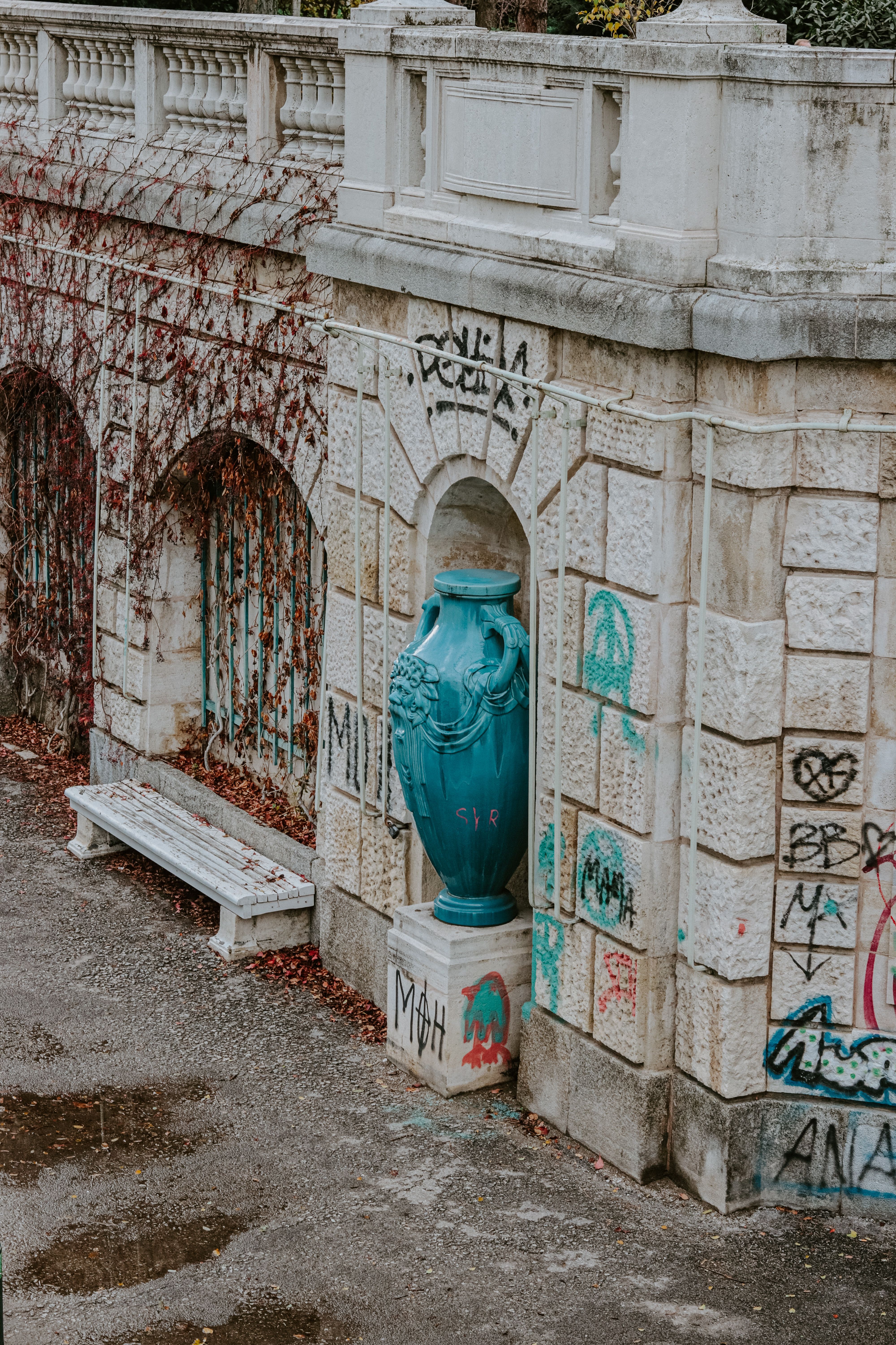 Blue Vase and a Building Facade · Free Stock Photo