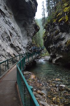 Explore Johnston Canyon's picturesque footbridge in Banff National Park, Canada.